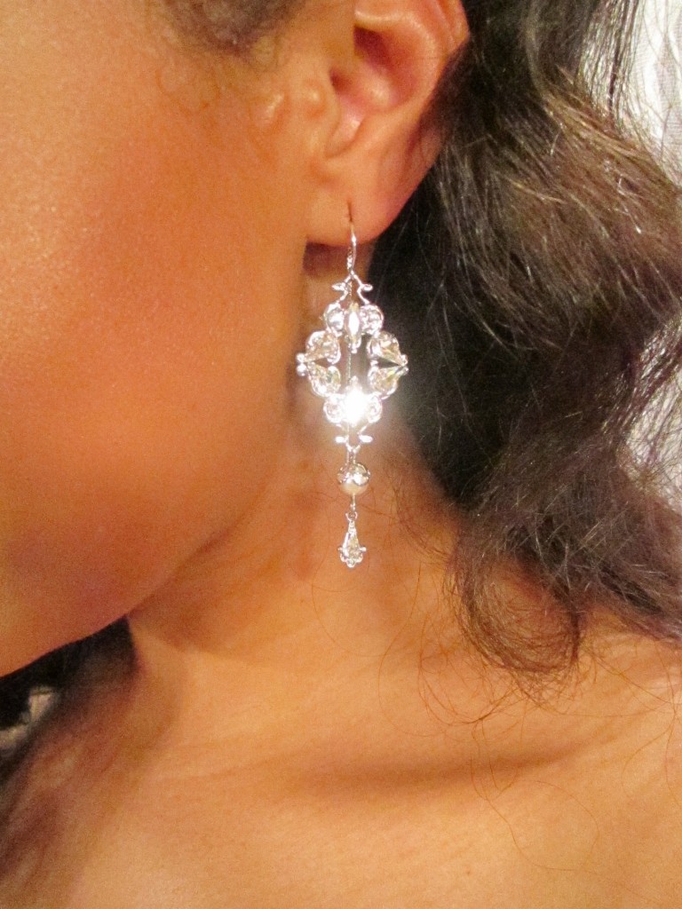Crystal drop earrings by Thomas Knoell.